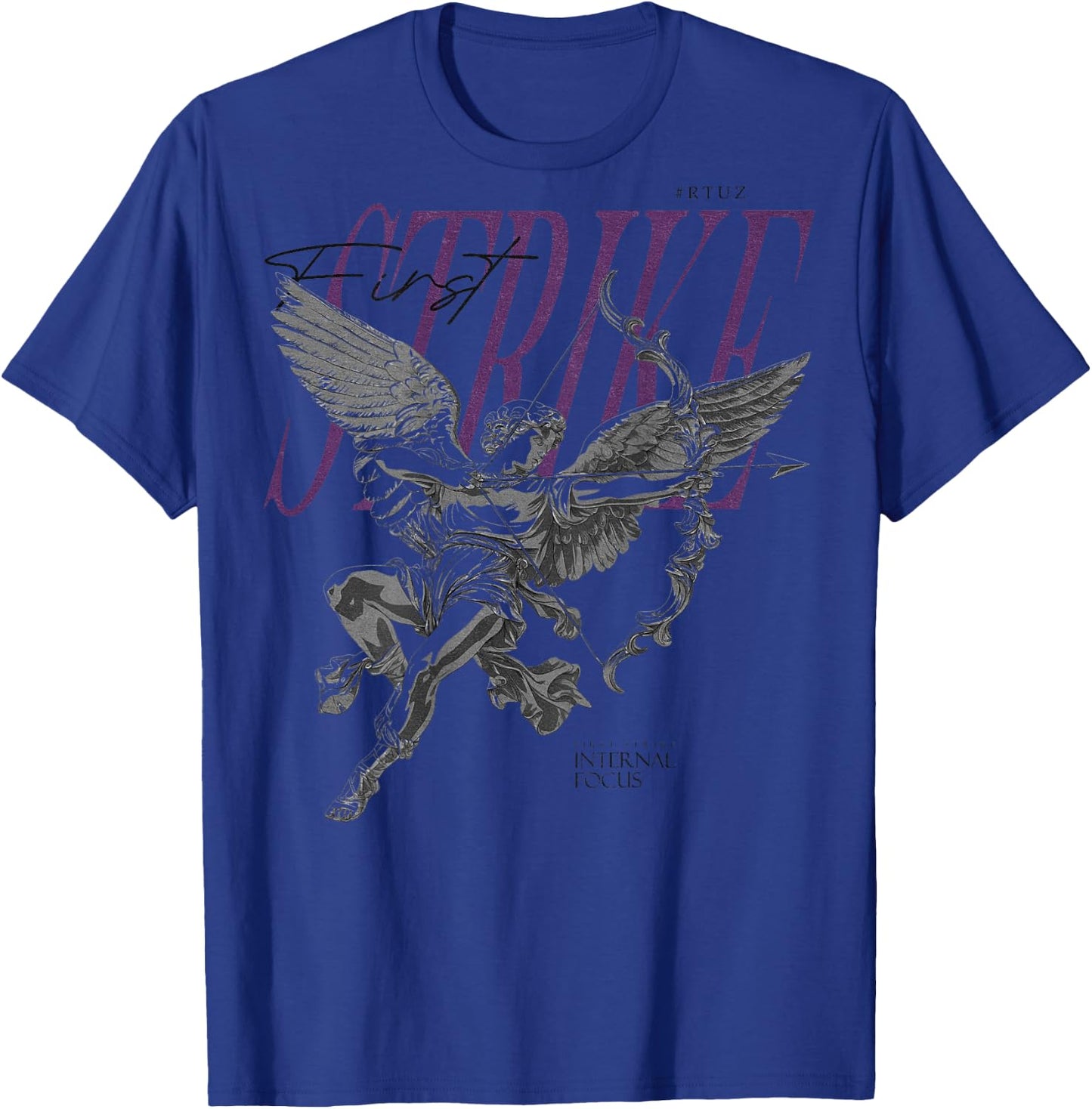 Hip Hop Angel Vintage Edgy Y2K Backprint Streetwear Angel T-Shirt - T-Shirt | Royal