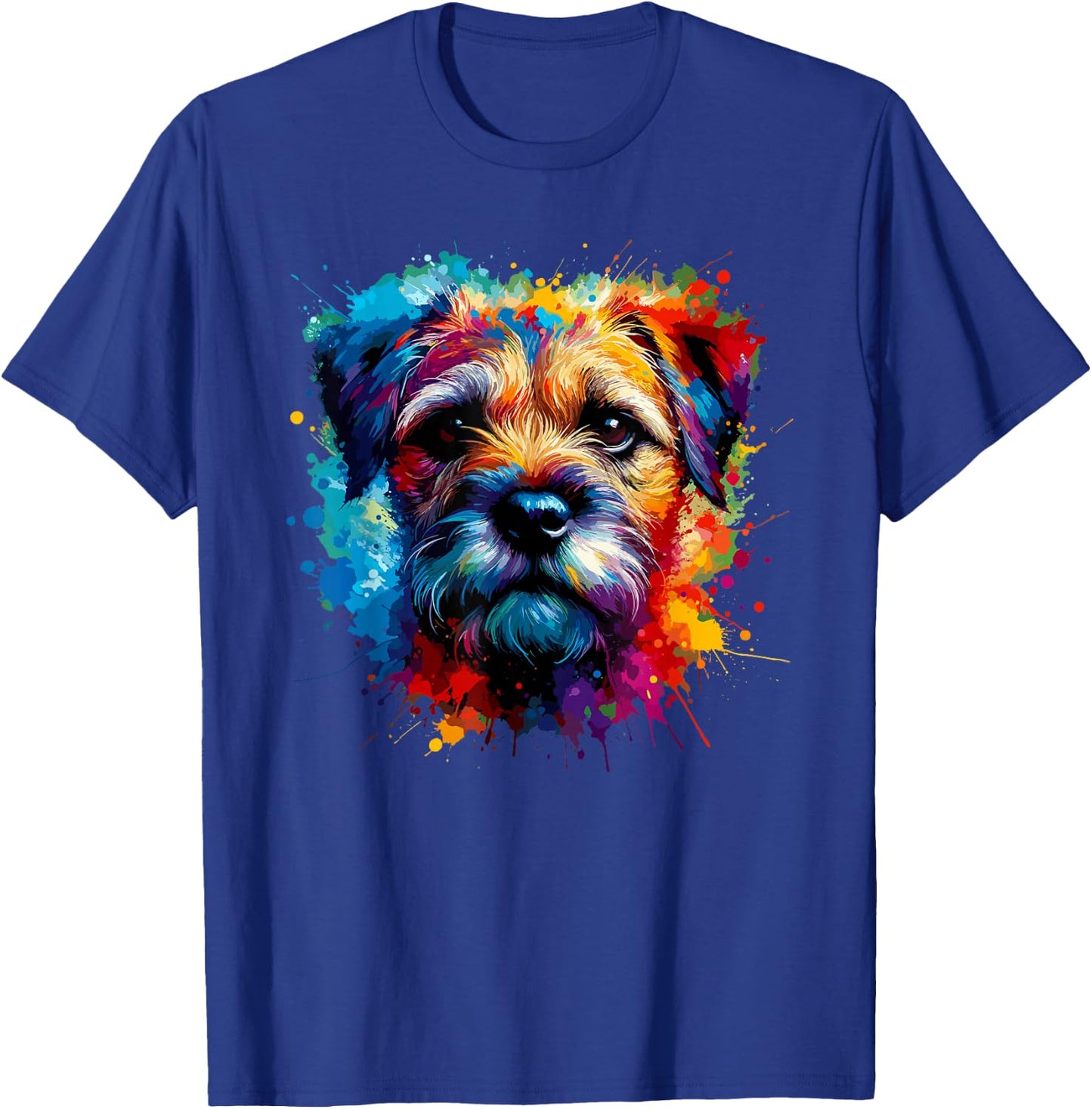 Colourful Splash Art Border Terrier Border Terriers T-Shirt - T-Shirt | Royal