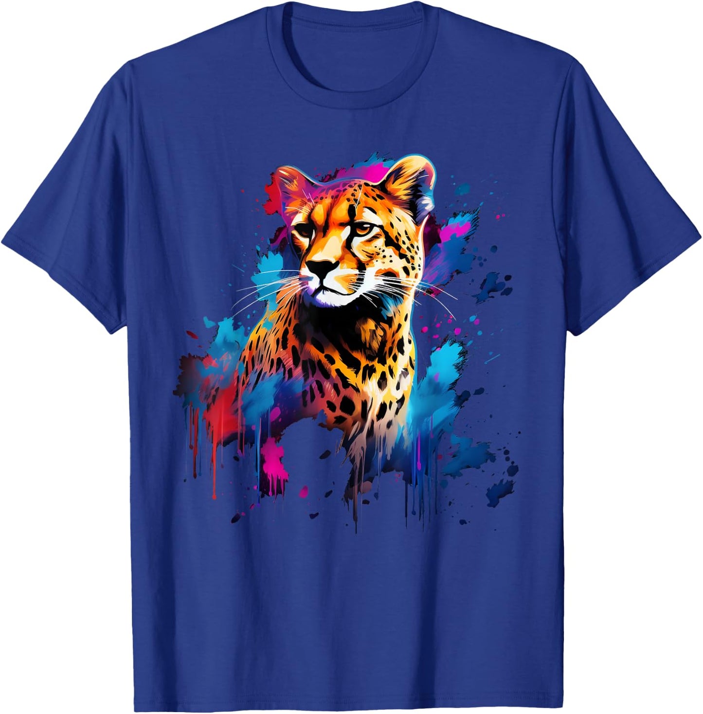 Cool Cheetah on colorful painted Cheetah T-Shirt - T-Shirt | Royal