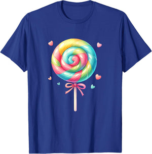 Lollipop Rainbow Candy Kids Girls Cute , black T-Shirt - T-Shirt | Royal