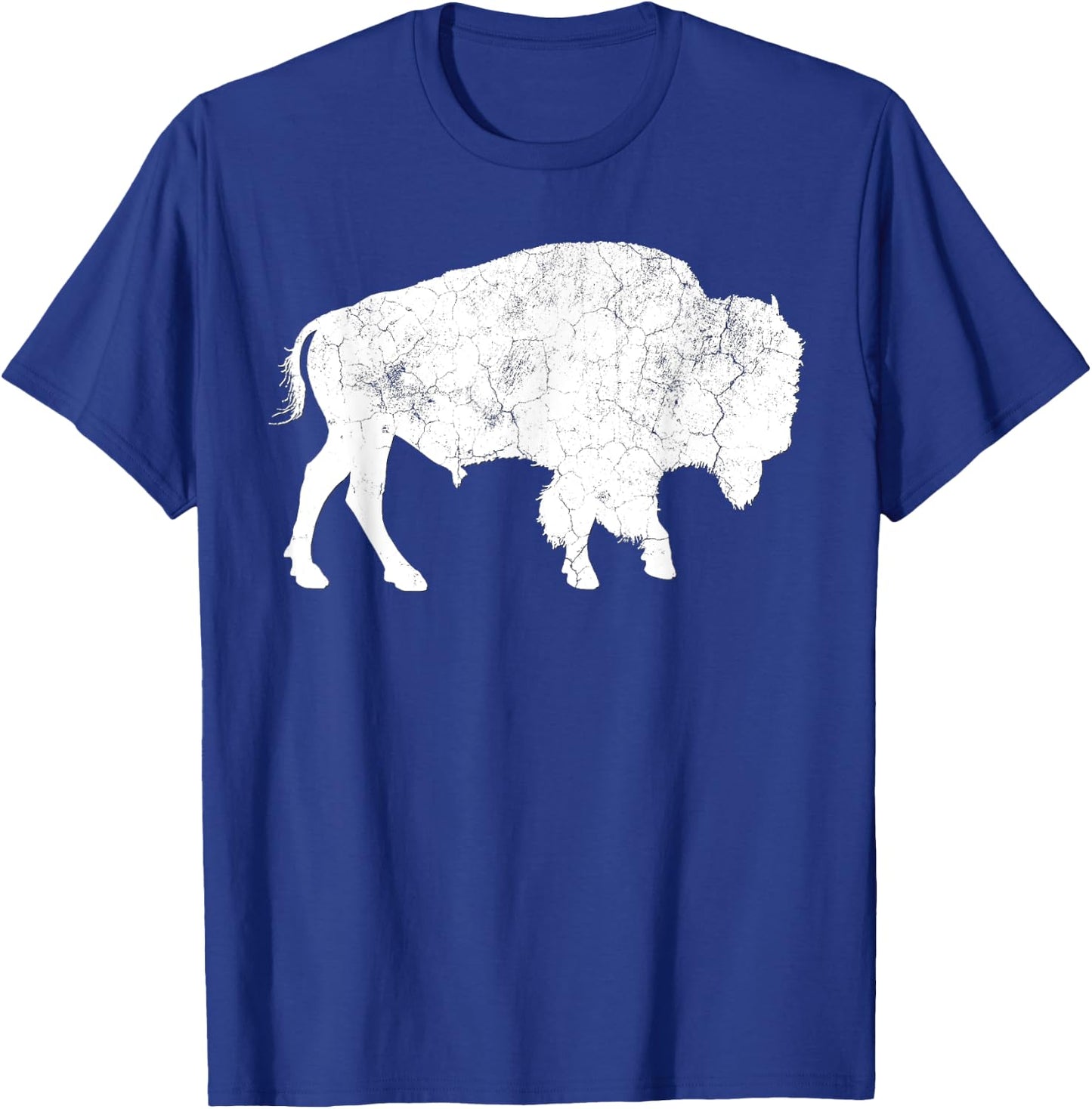 Distressed Buffalo Retro Bison Animal Lover Shirt Men Women T-Shirt - T-Shirt | Royal