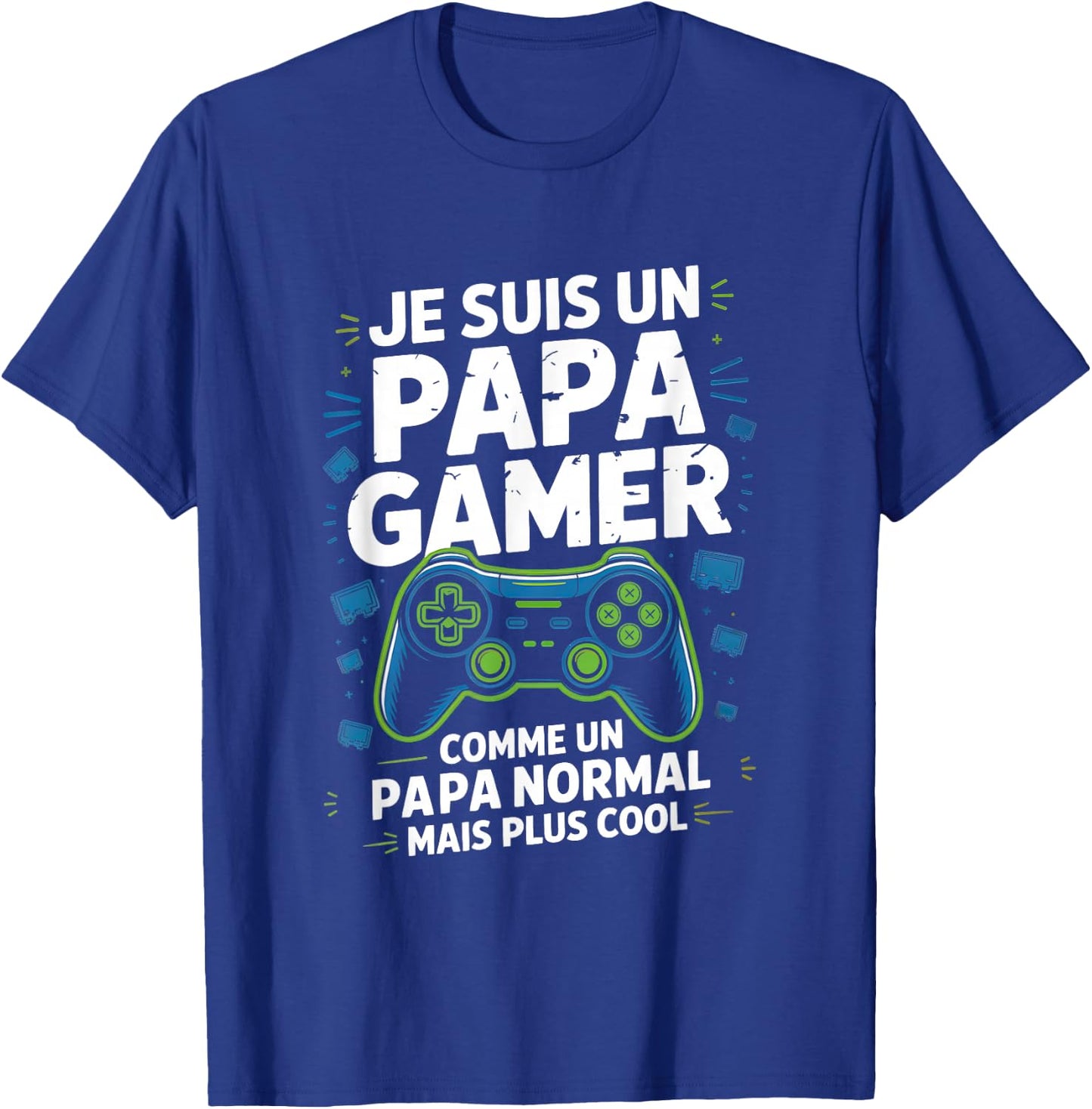 Dad Gamer Dad Cool Gift Humour Father's Day Father Man T-Shirt - T-Shirt | Royal