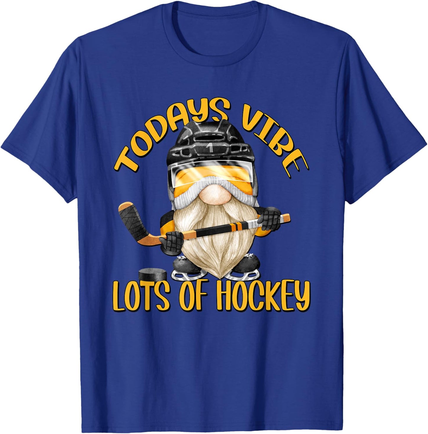 Funny Gnome Dad Hockey Saying And Hockey Coach T-Shirt - T-Shirt | Royal