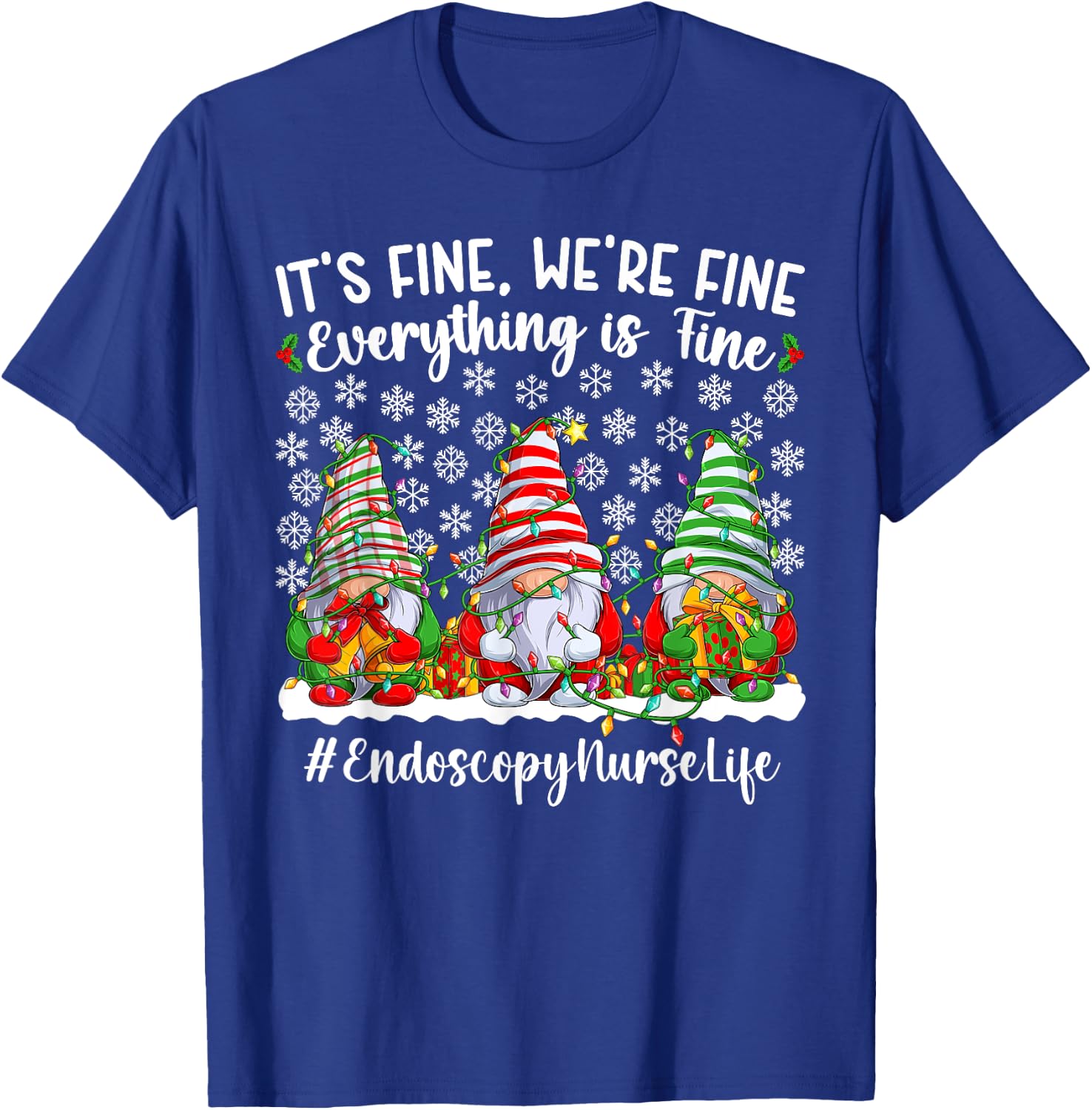 Funny Endoscopy Nurse Christmas Endoscopy Nursing Xmas Party T-Shirt - T-Shirt | Royal