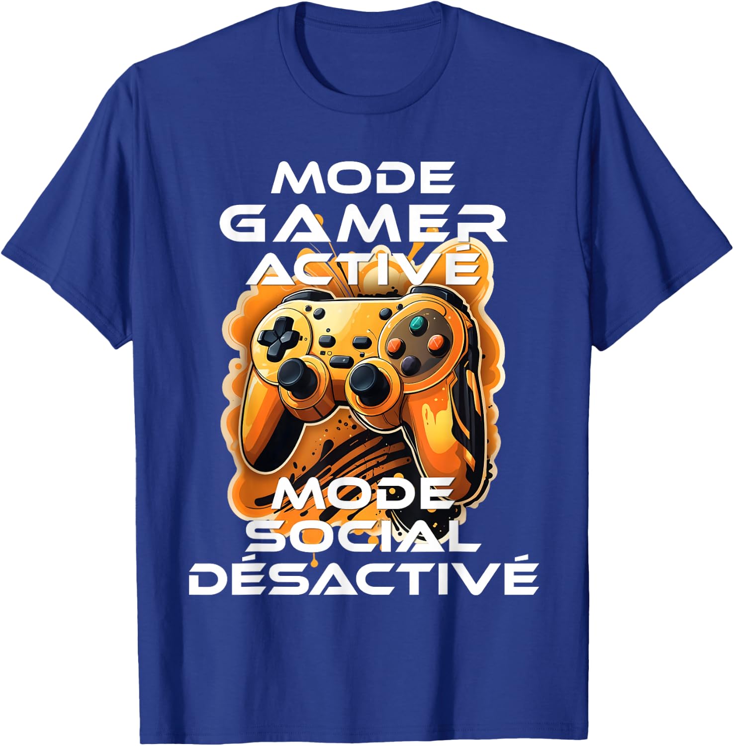 Gamer geek addicted video games teen console gaming humorous , Black, S T-Shirt - T-Shirt | Royal