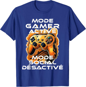 Gamer geek addicted video games teen console gaming humorous , Black, S T-Shirt - T-Shirt | Royal