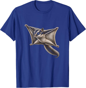 Flying Squirrel Graphic Artwork Design T-Shirt - T-Shirt | Royal