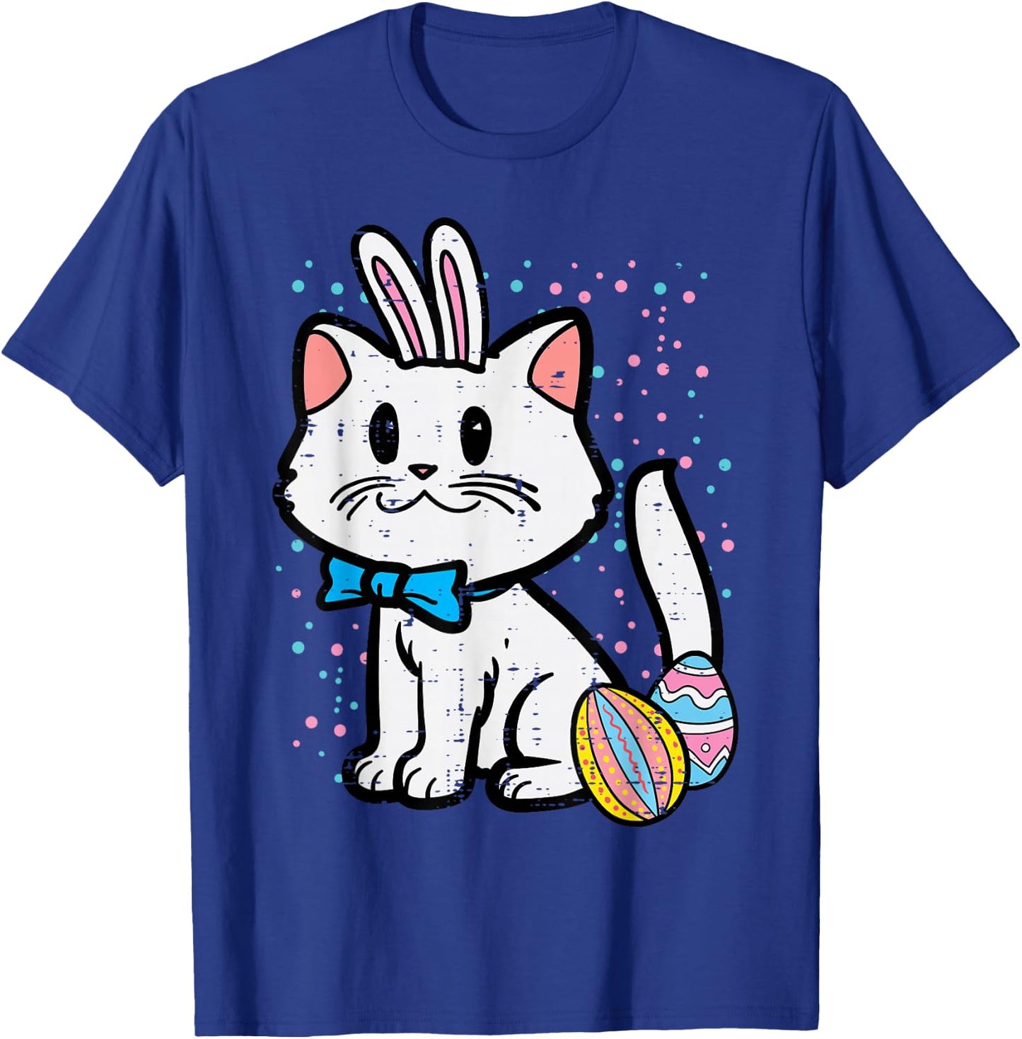 Easter White Cat Bunny Cute Kitten Toddler Girls Kids Women T-Shirt - T-Shirt | Royal