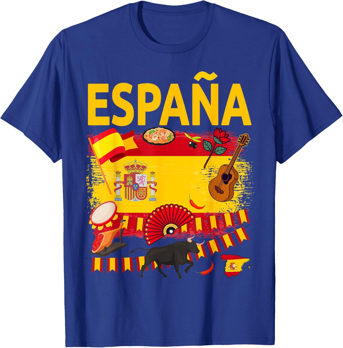 Spanish Flag Outfit Idea for Children Española and Spanish Flag T-Shirt - T-Shirt | Royal