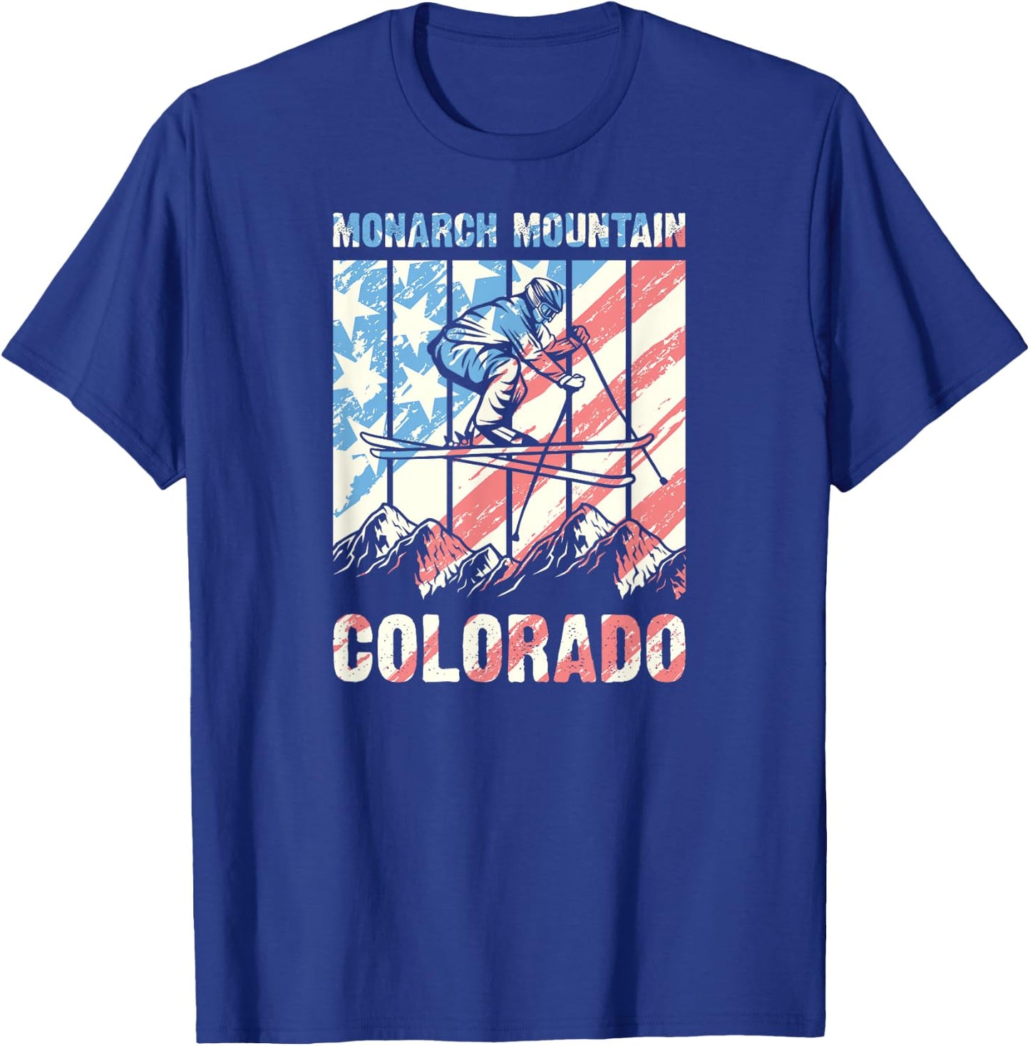 Matching Retro Mountain Skiing Loveland Monarch Mountain T-Shirt - T-Shirt | Royal