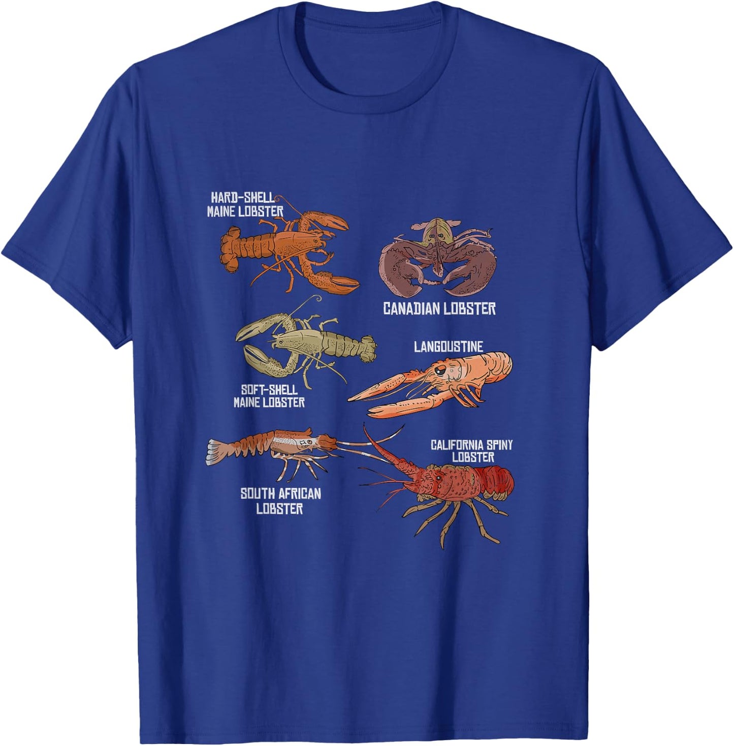Lobster Species Illustration Biology Crustaceans T-Shirt - T-Shirt | Royal