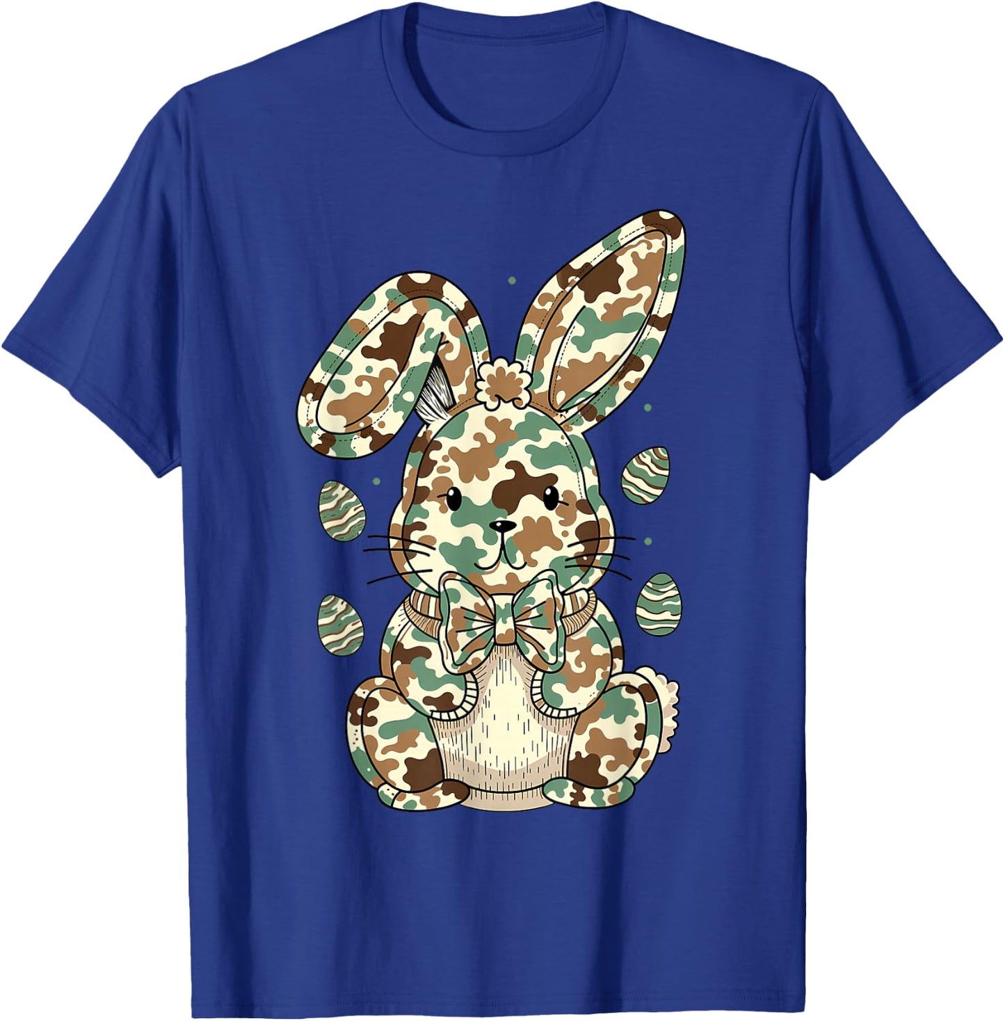 Eggs Hunter Bunny Camo Funny Rabbit Happy Easter Camouflage T-Shirt - T-Shirt | Royal