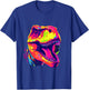 Cute T Rex Neon Brignt Design with Dino T Rex , black T-Shirt - T-Shirt | Royal