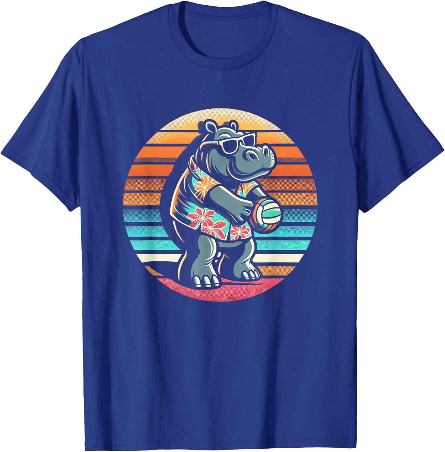 Beach Volleyball Hippo Volleyball T-Shirt - T-Shirt | Royal