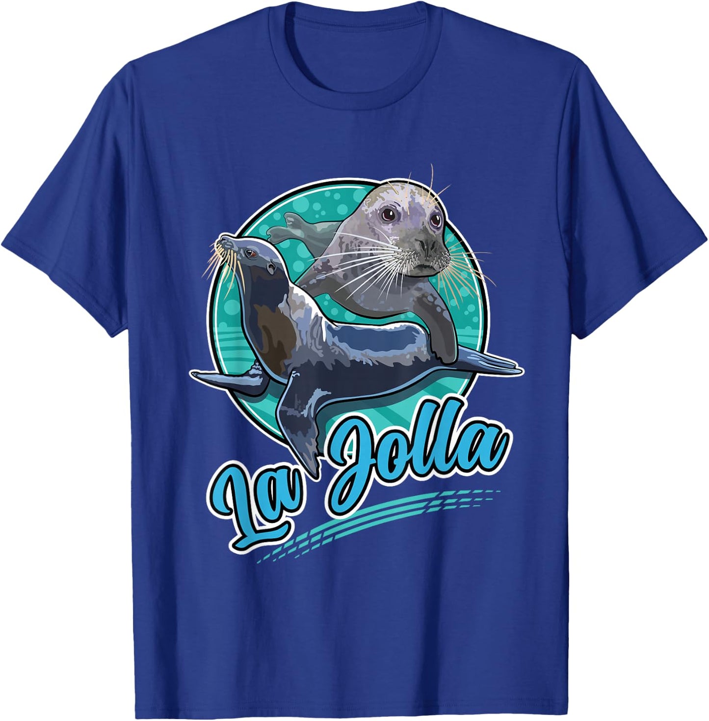 La Jolla California Seal and Sea Lion Cove Beach San Diego T-Shirt - T-Shirt | Royal