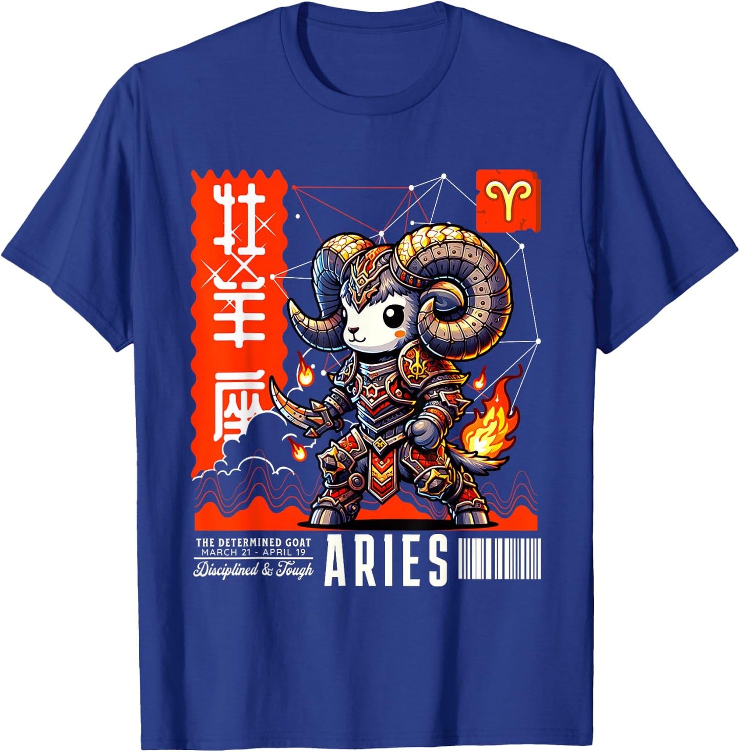 Kawaii Zodiac Sign And Aries Astrological Sign T-Shirt - T-Shirt | Royal