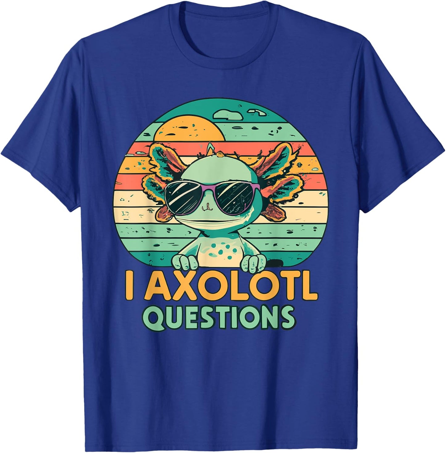 I Axolotl Questions Kids Retro Vintage T-Shirt - T-Shirt | Royal