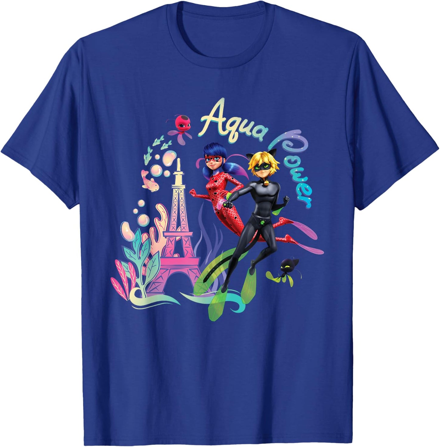 Miraculous Ladybug and Cat Noir Summer Aqua Power Underwater T-Shirt - T-Shirt | Royal