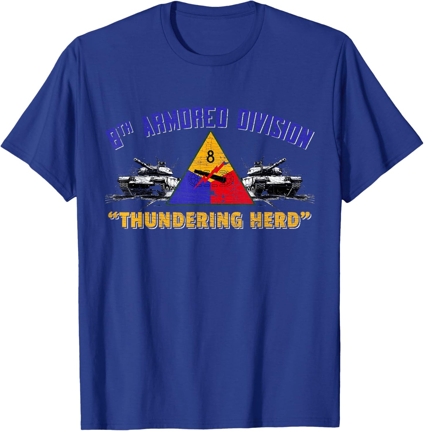 Veteran 8th Armored Division Iron Snake Vintage Gifts T-Shirt - T-Shirt | Royal