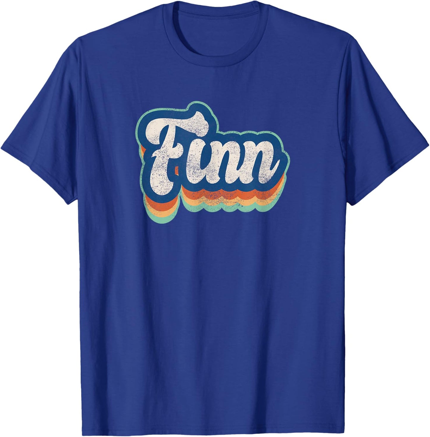 Finn First Name Boy Vintage Style 70s 80s Personalized T-Shirt - T-Shirt | Royal