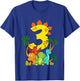 Children's 3 Years Birthday Boy Dinosaur Party Dino I Am 3 , black T-Shirt - T-Shirt | Royal