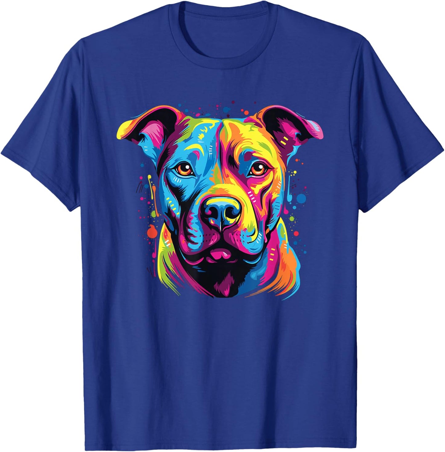Retro American Staffordshire Terrier Dog -Adults Multicolor Watercolor Small T-Shirt - T-Shirt | Royal