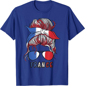 Frankreich-Flagge für Mädchen, französische Frau T-Shirt - T-Shirt | Royal