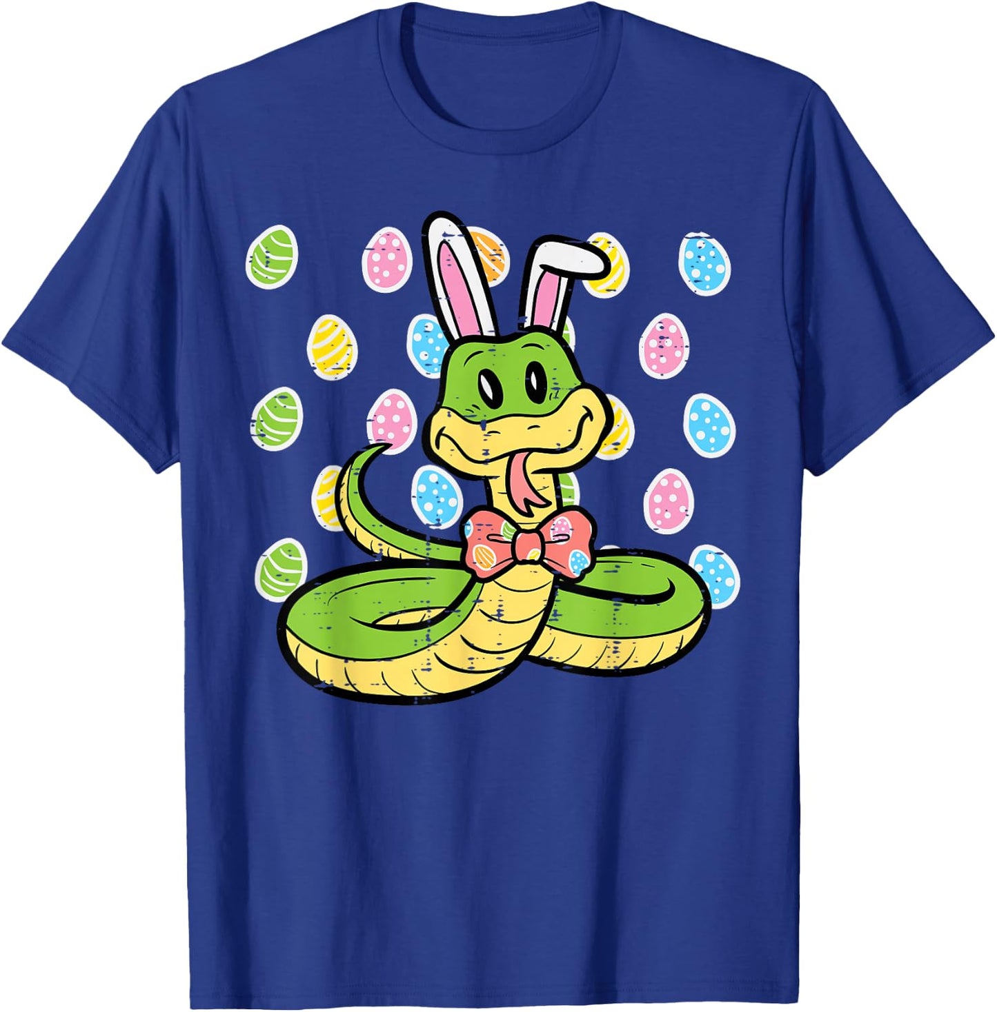Easter Snake Bunny Eggs Funny Rabbit Animal Kids Men Women T-Shirt - T-Shirt | Royal