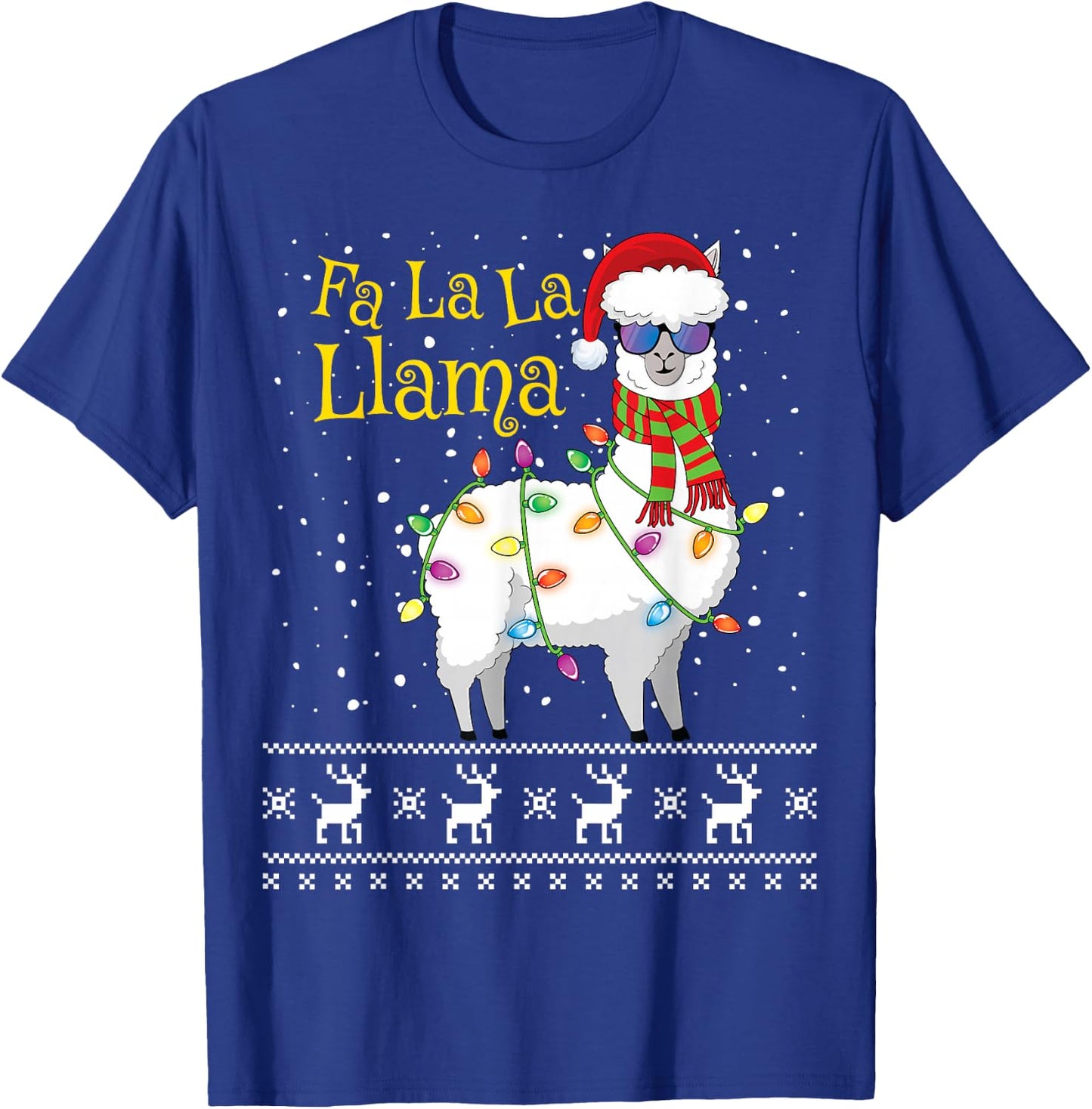 Fa La La Llama Christmas Shirt Funny Christmas Llama T-Shirt - T-Shirt | Royal