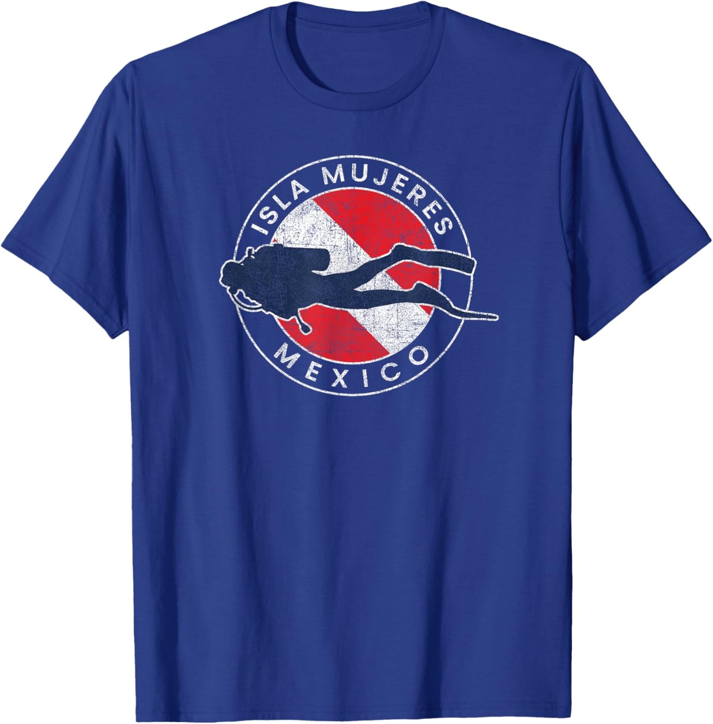 Isla Mujeres Mexico Scuba Dive Flag Souvenir T-Shirt - T-Shirt | Royal
