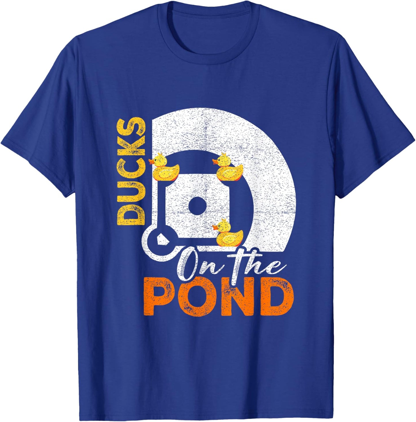 Ducks on the Pond Baseball Field Softball Saying Graphic T-Shirt - T-Shirt | Royal