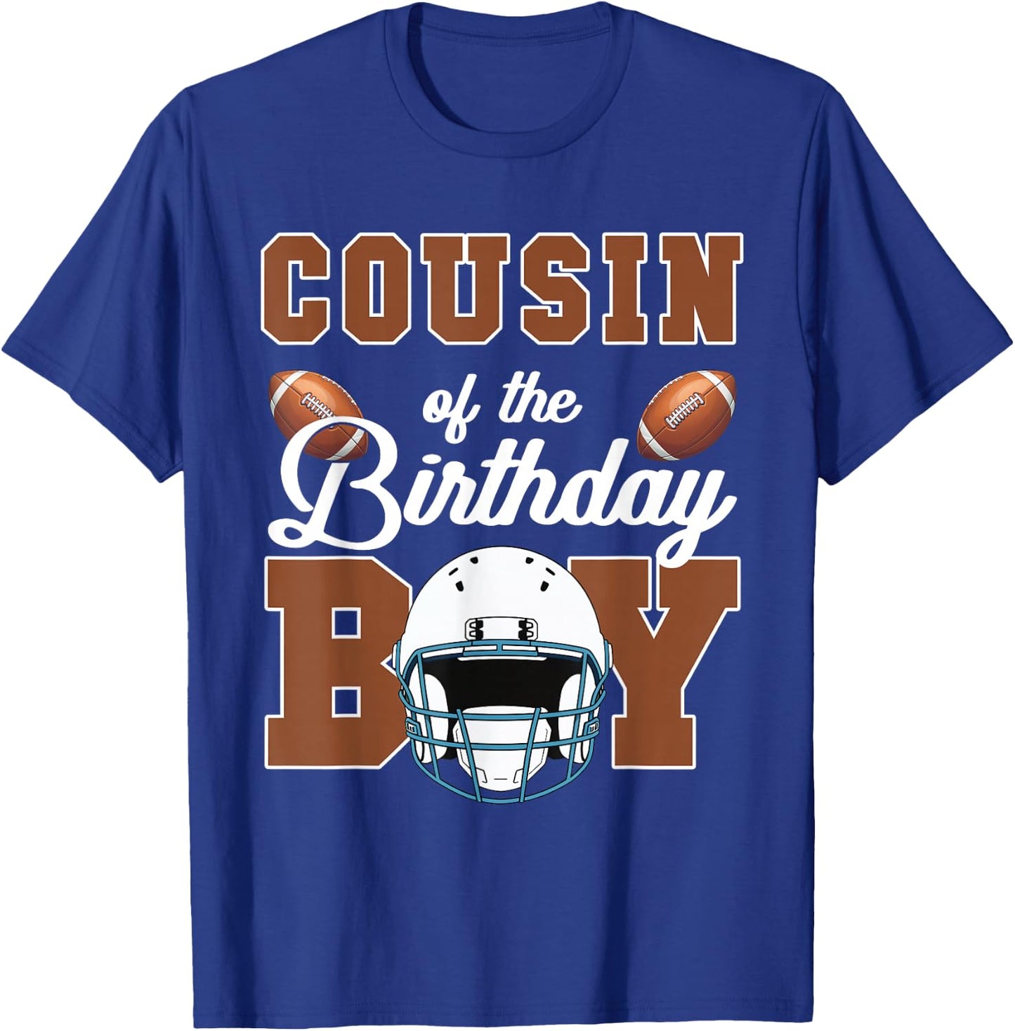 Football Touchdown Birthday Kids Outfit - Kids & Adults Family Matching Football Party - Black, Short Sleeve, Size 4/5 T-Shirt - T-Shirt | Royal
