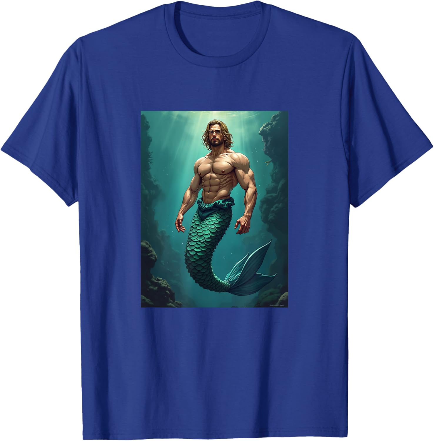 LGBTQ Transgender Gay Muscle Daddy Mermaid Gay Merman T-Shirt - T-Shirt | Royal