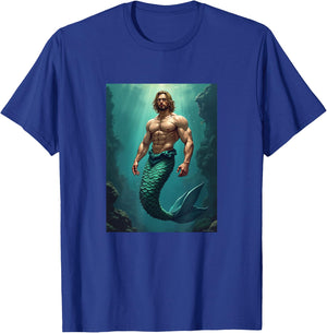 LGBTQ Transgender Gay Muscle Daddy Mermaid Gay Merman T-Shirt - T-Shirt | Royal