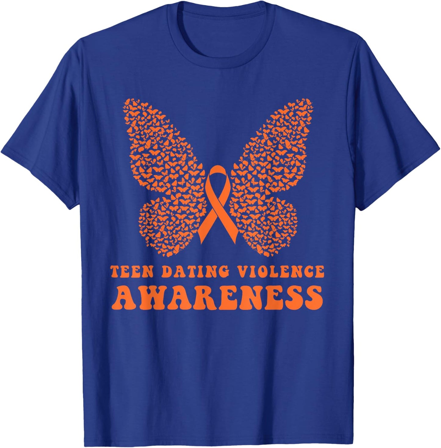 Teen Dating Violence Awareness Orange Ribbon T-Shirt - T-Shirt | Royal