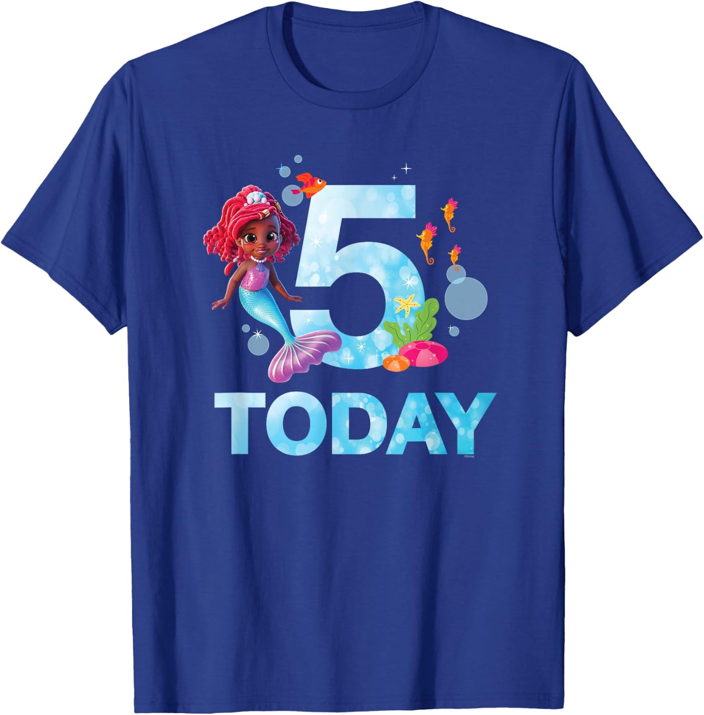 Disney Junior’s Ariel Fifth Birthday 5 Years Old Today T-Shirt - T-Shirt | Royal