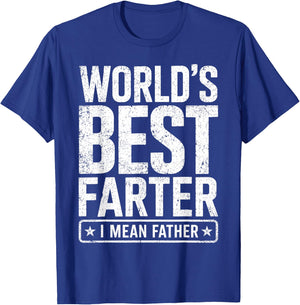 Men Father's Day Retro Dad World's Best Farter I Mean Father T-Shirt - T-Shirt | Royal