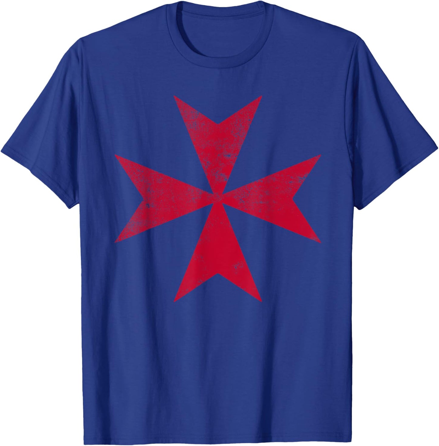 Maltese Cross Red Distressed Malta Knight Cross T-Shirt - T-Shirt | Royal