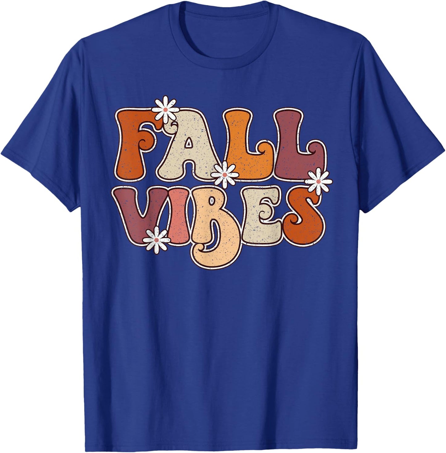 Fall Vibes Retro Groovy Thanksgiving Autumn Fall Lover Women T-Shirt - T-Shirt | Royal