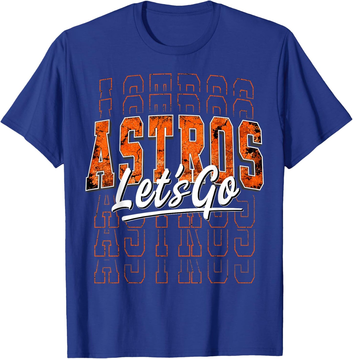Astros Name Retro Vintage Men Women Youth Design T-Shirt - T-Shirt | Royal