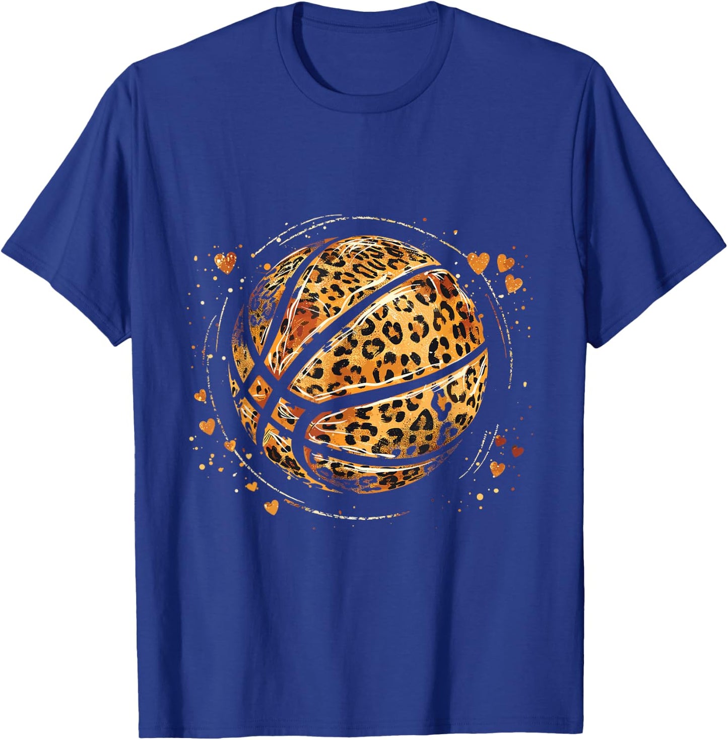 Cute Basketball Leopard Print Girls Basketball Lovers T-Shirt - T-Shirt | Royal