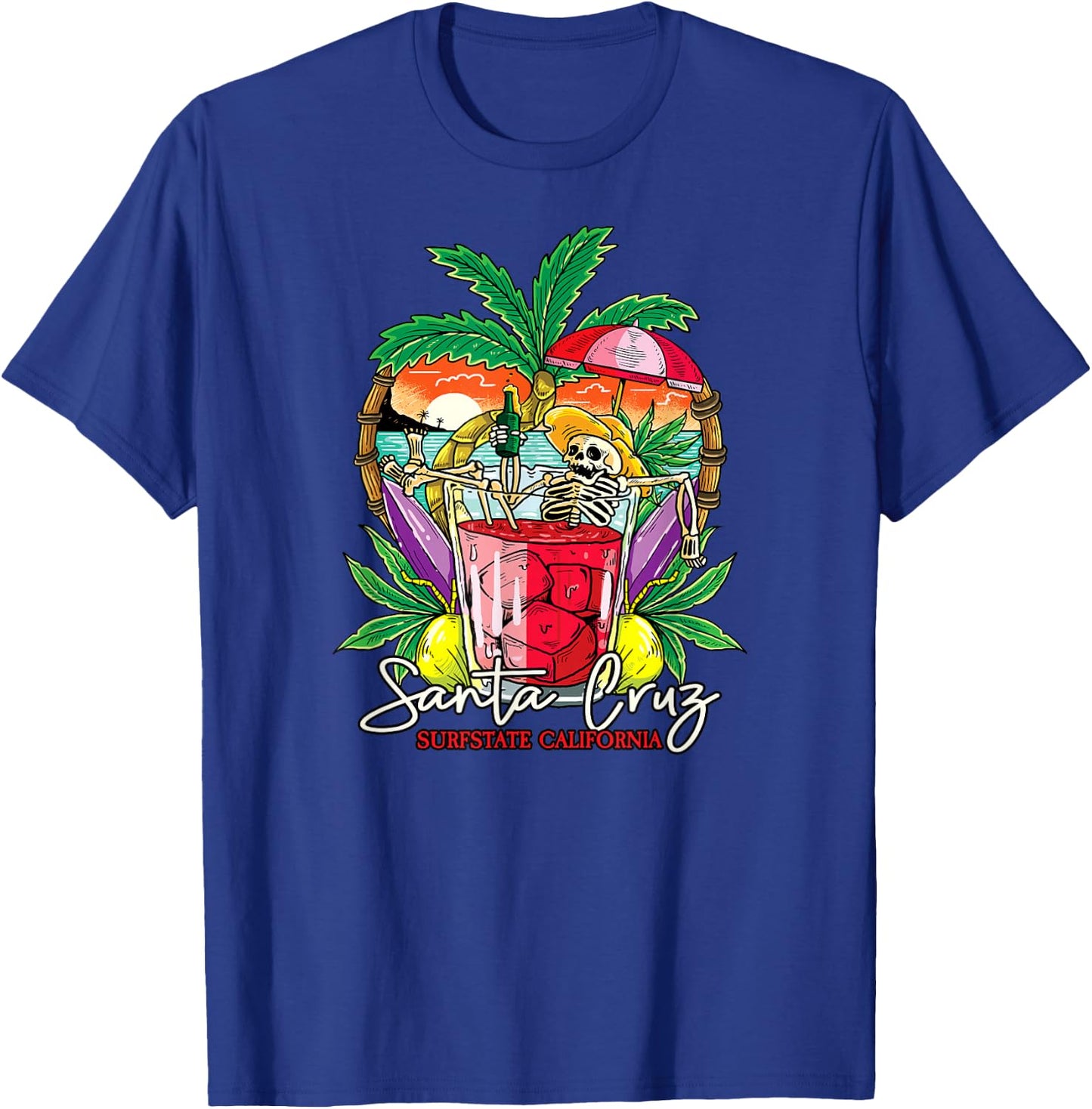 Santa Cruz CA California Surfer I Santa Cruz California , black T-Shirt - T-Shirt | Royal