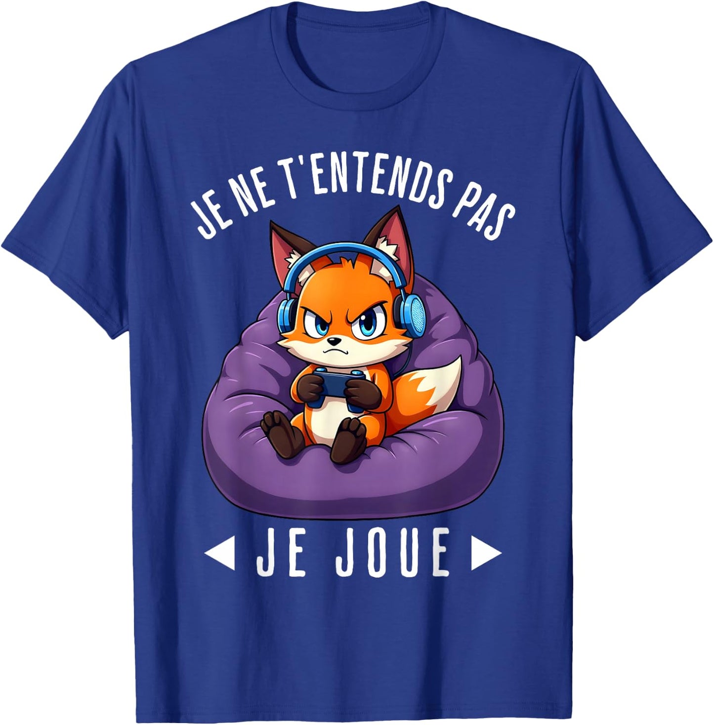 Funny Fox Fox Gamer Funny For Man Boy , Black, S T-Shirt - T-Shirt | Royal