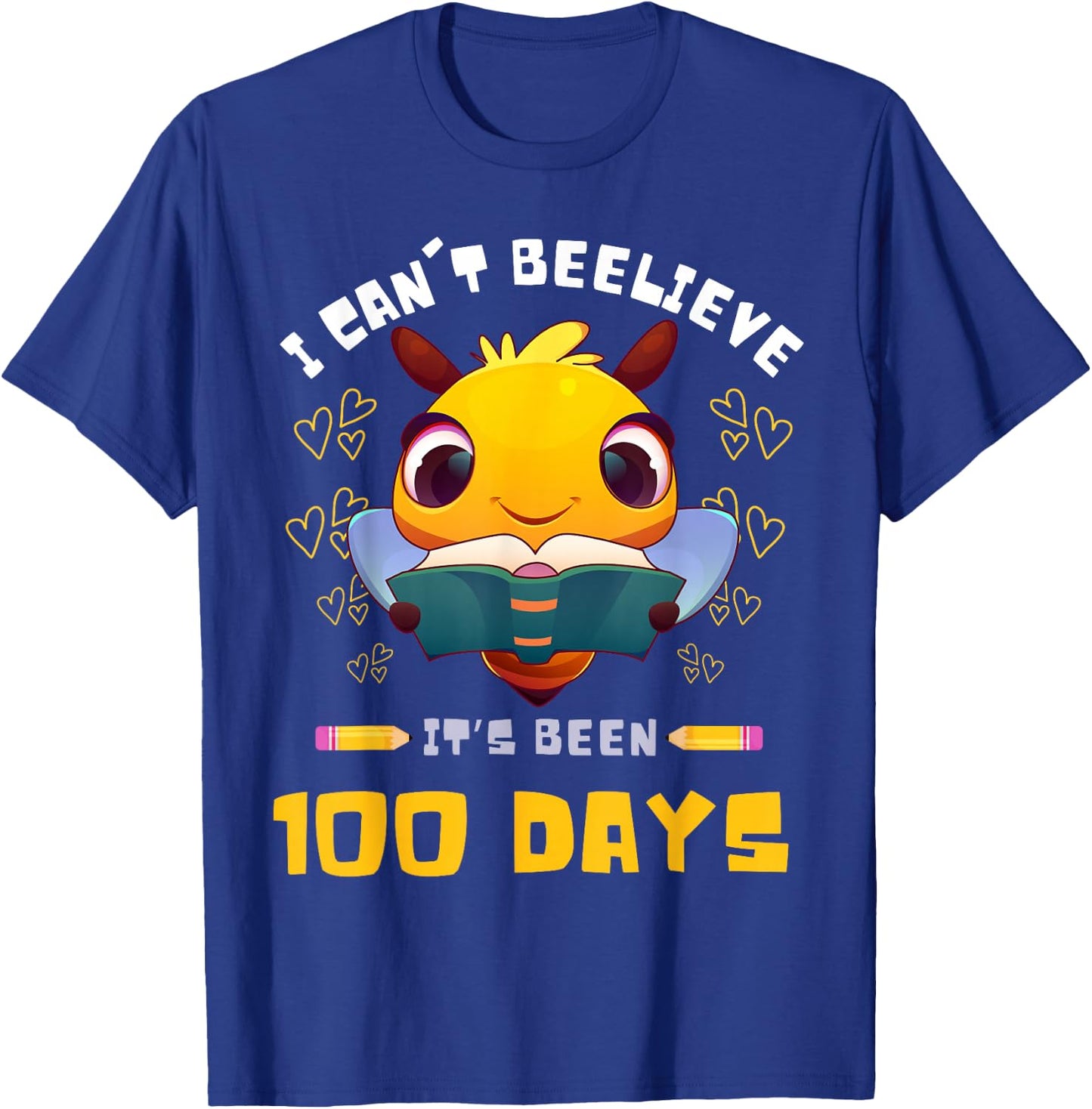 I Can't Believe it's Been 100 Days 100th Day Of School Bee T-Shirt - T-Shirt | Royal