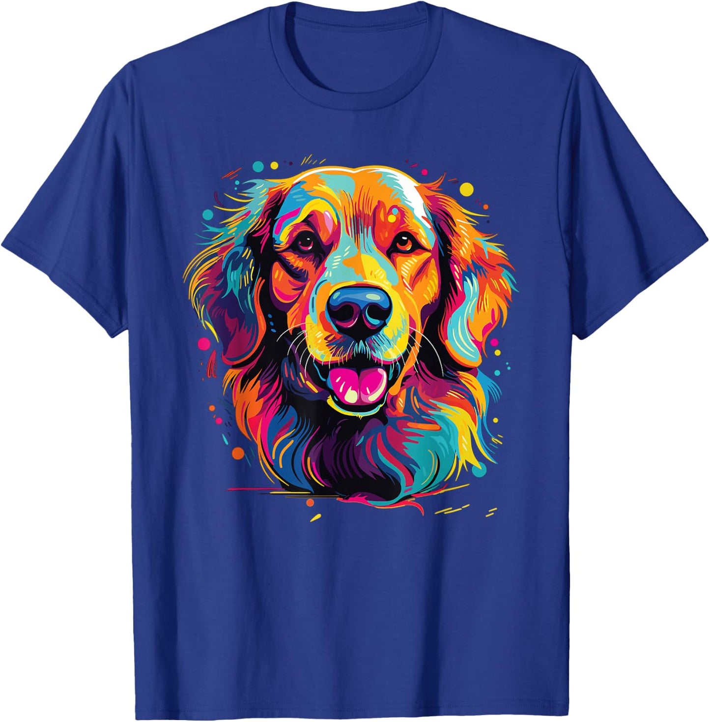 Watercolor Colorful Golden Retriever Dog T-Shirt - T-Shirt | Royal
