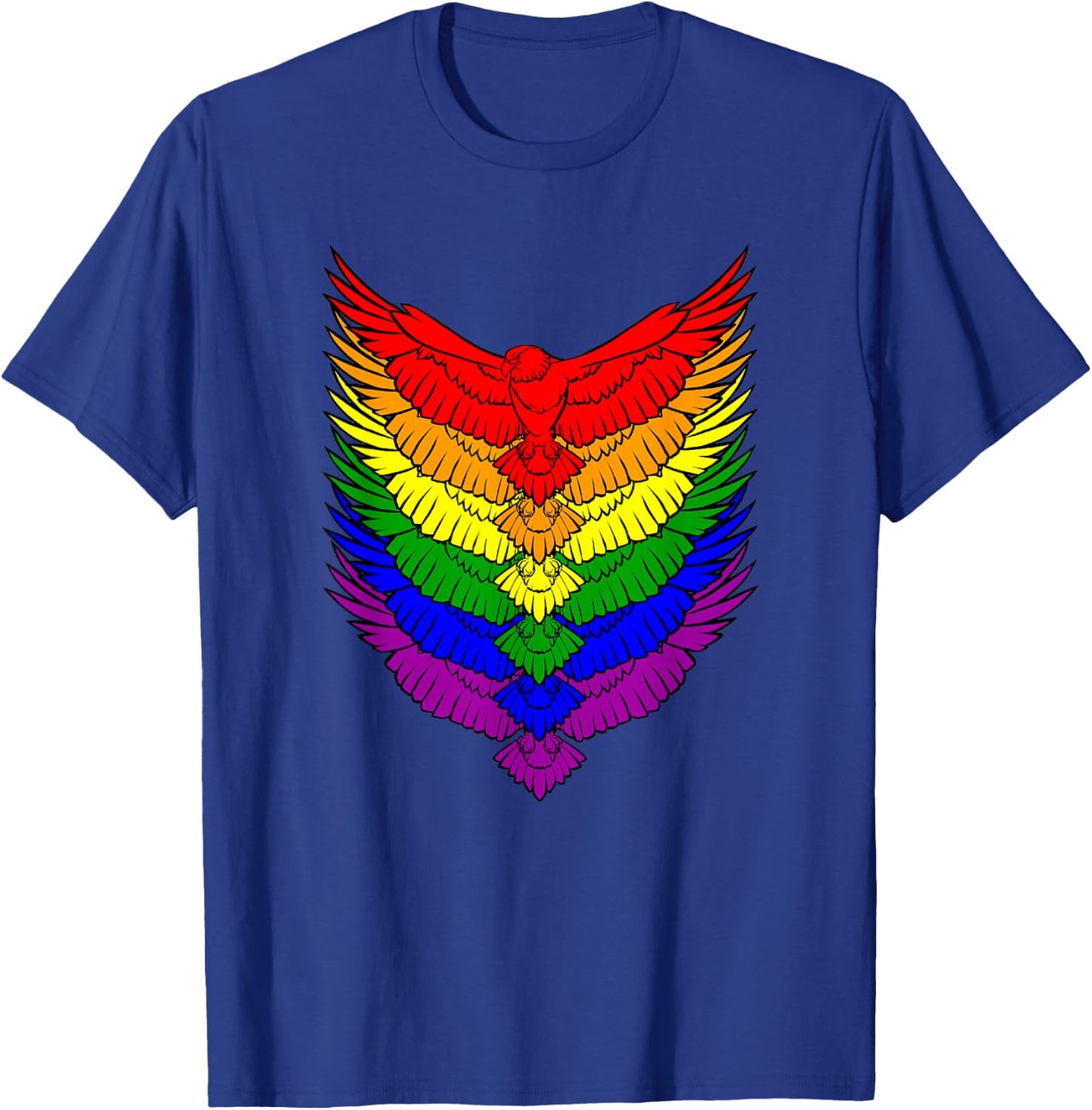 Hawks LGBTQ Strong Gay Pride Rainbow Flag LGBT Hawks Birds T-Shirt - T-Shirt | Royal