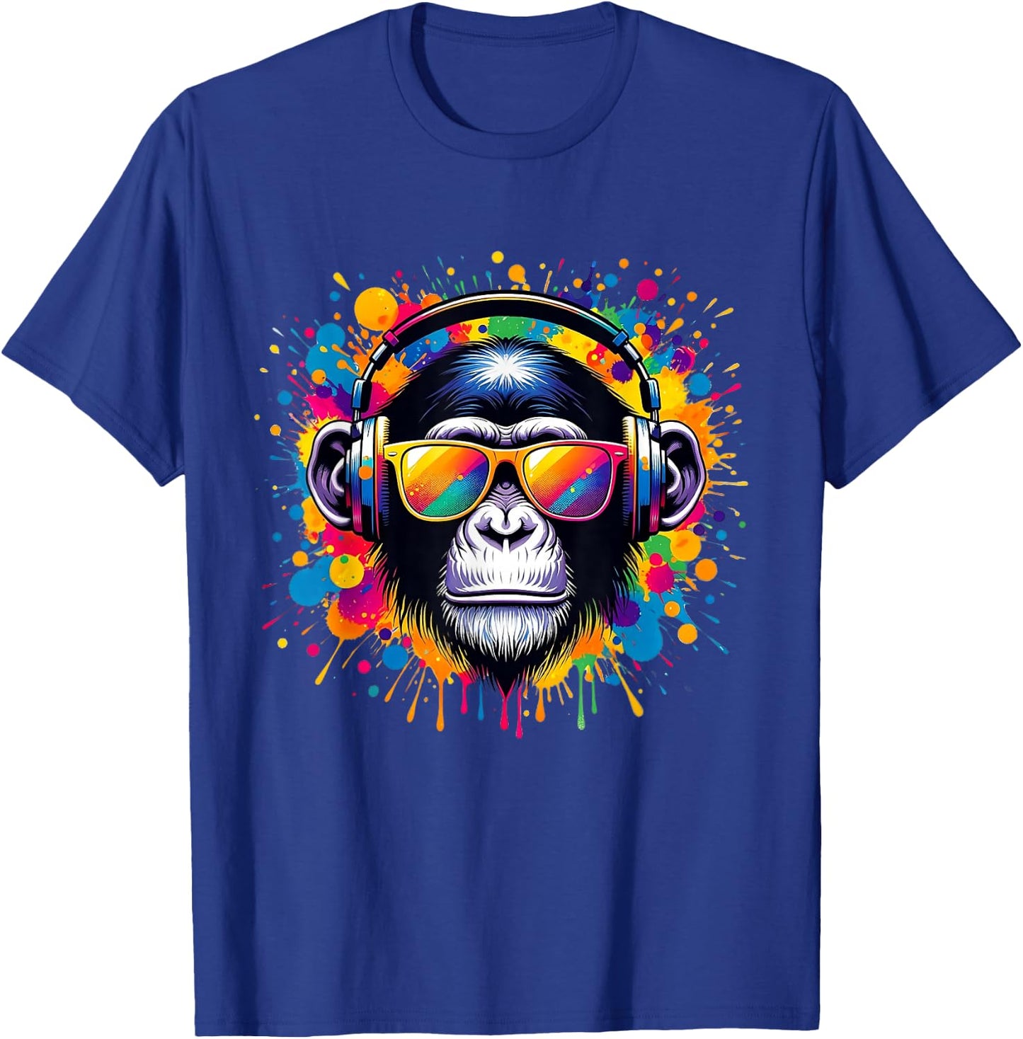 DJ Affen Monkey mit Kopfhörer und Sonnenbrille Herren Jungen T-Shirt - T-Shirt | Royal