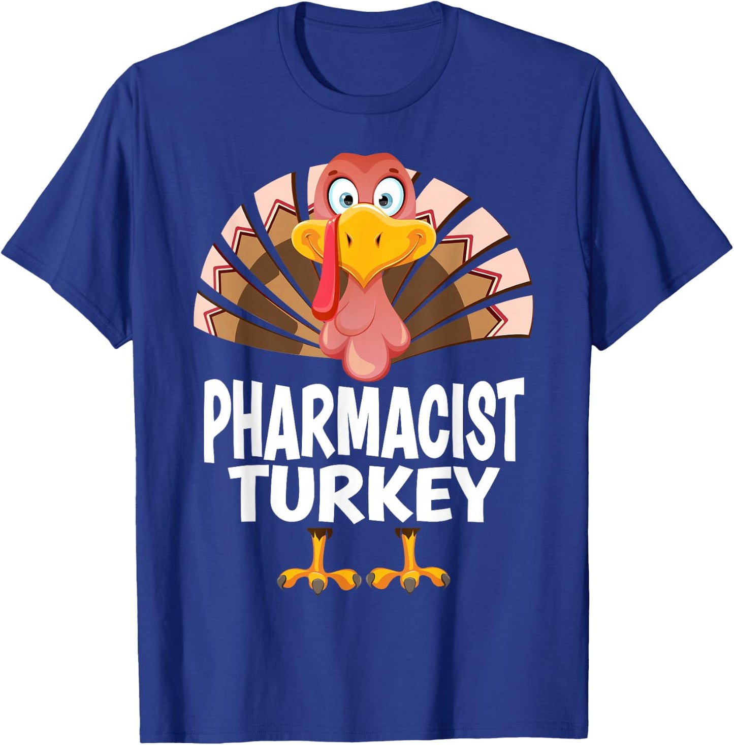 Thanksgiving Pharmacist Turkey Matching Pajama T-Shirt - T-Shirt | Royal