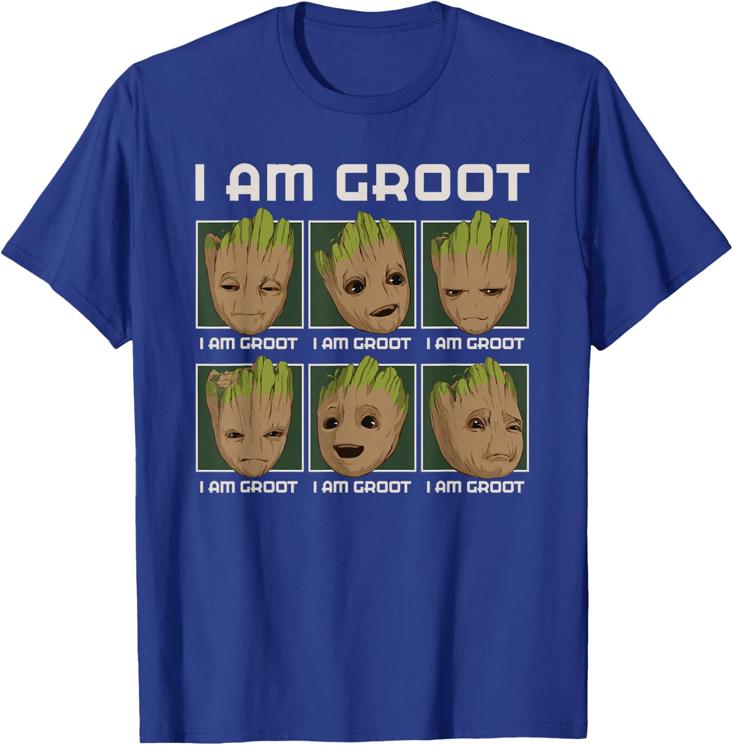 Marvel I Am Groot Guardians of The Galaxy Moods of Groot T-Shirt - T-Shirt | Royal