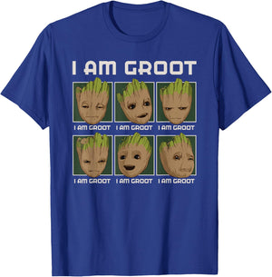 Marvel I Am Groot Guardians of The Galaxy Moods of Groot T-Shirt - T-Shirt | Royal